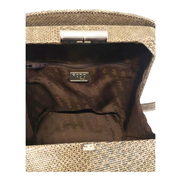 Rodo Italy Brown Suede Leather Shoulder Bag - Picture 7 of 13